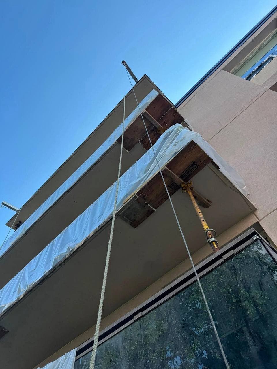 Exterior balcony railing restoration project