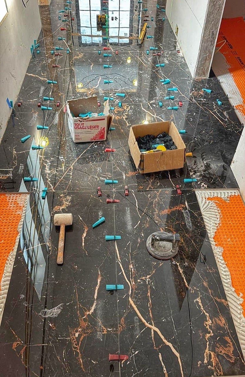 Commercial tile installation project in Toronto